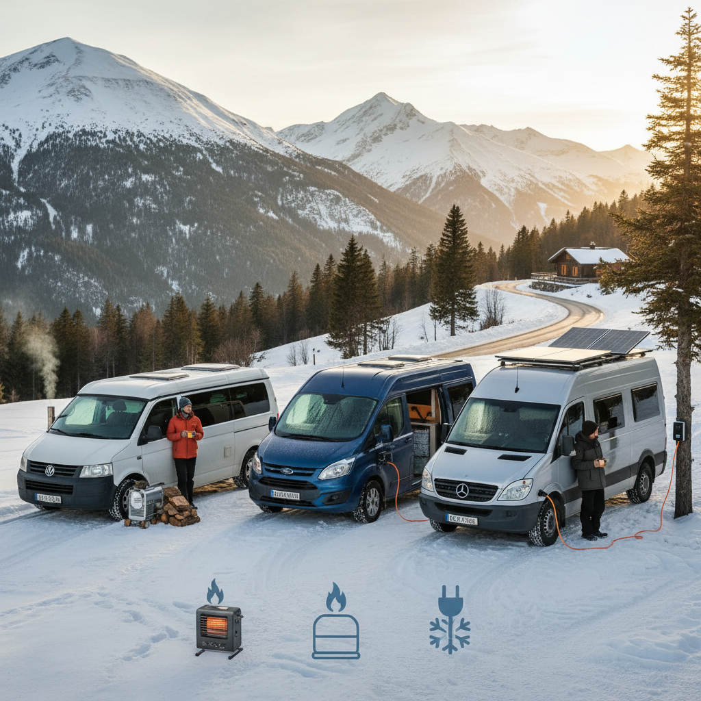 Campervan heating choices diesel gas and electric
