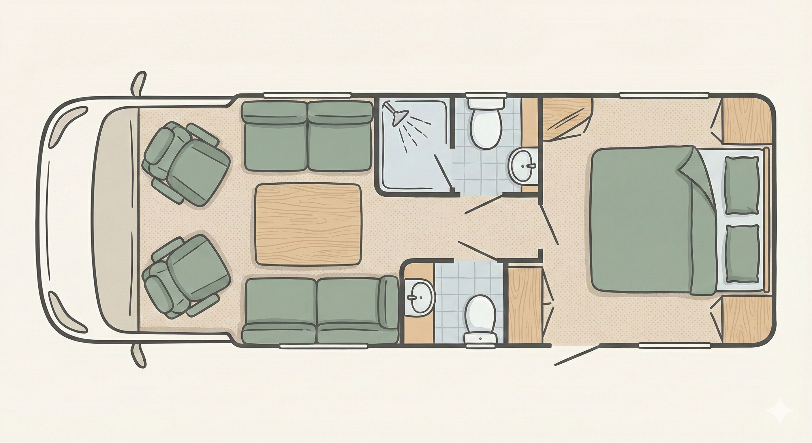 Island bed floorplan