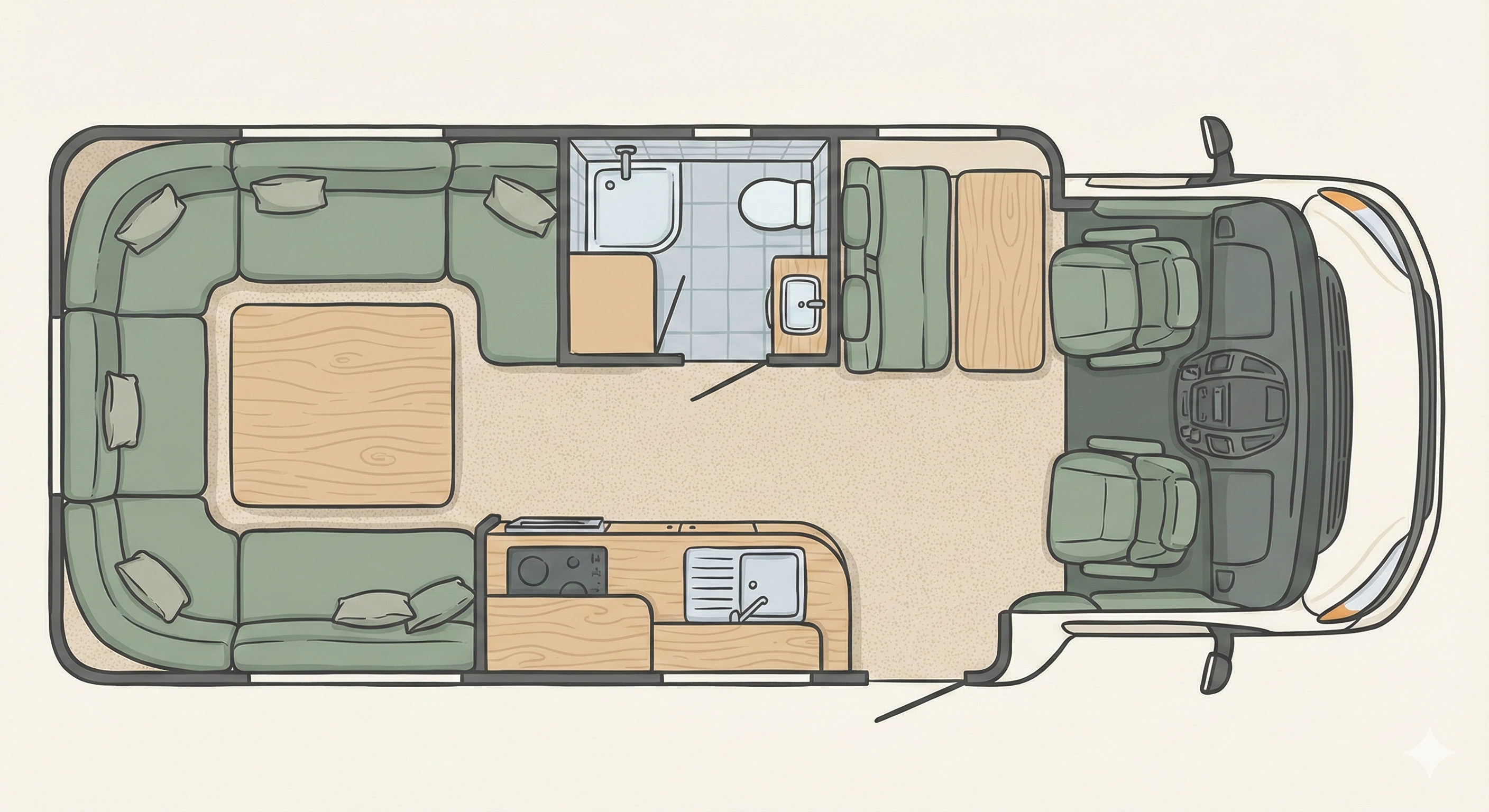 Rear lounge floorplan