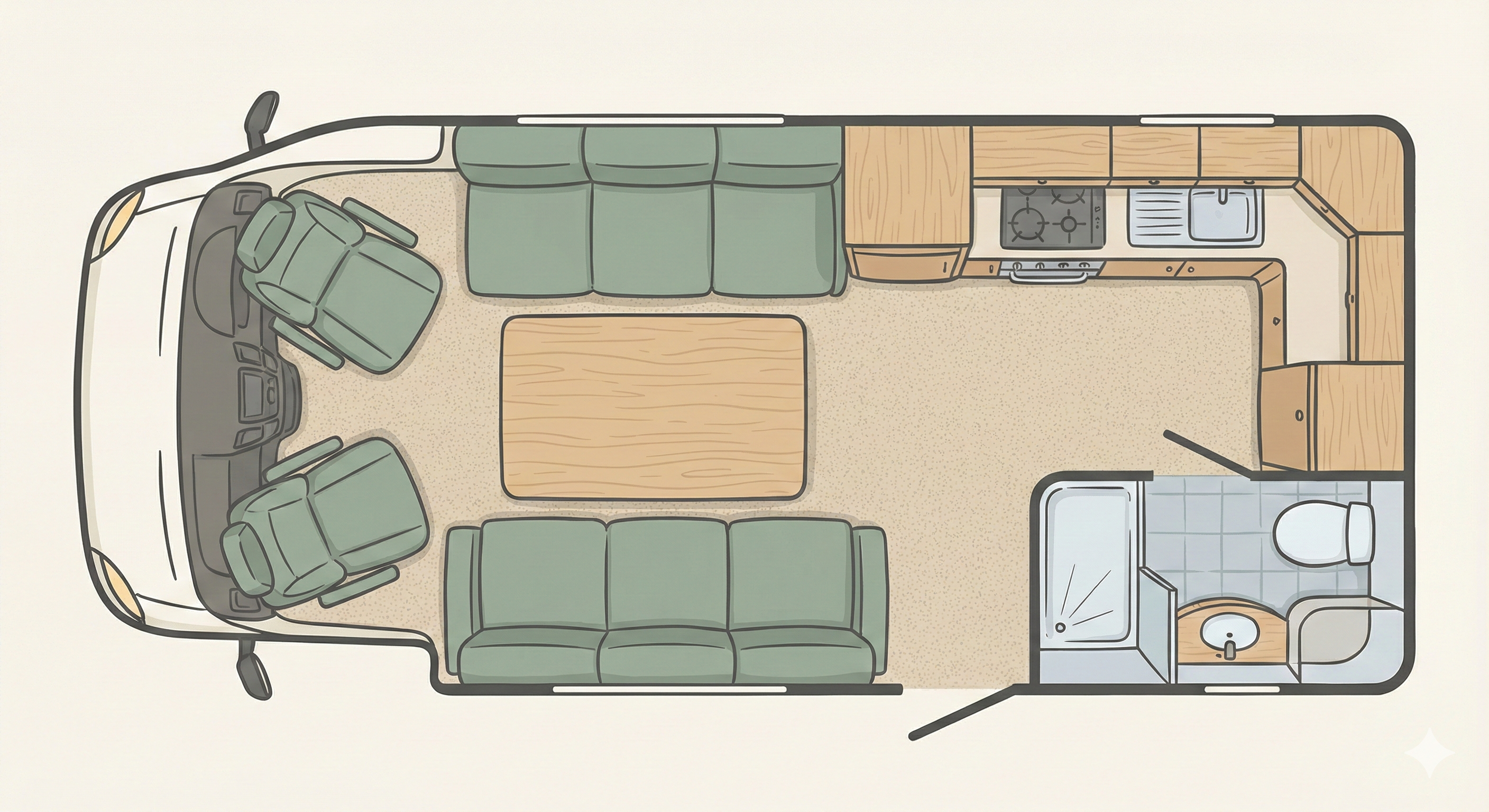 Front Lounge with Drop-Down Bed