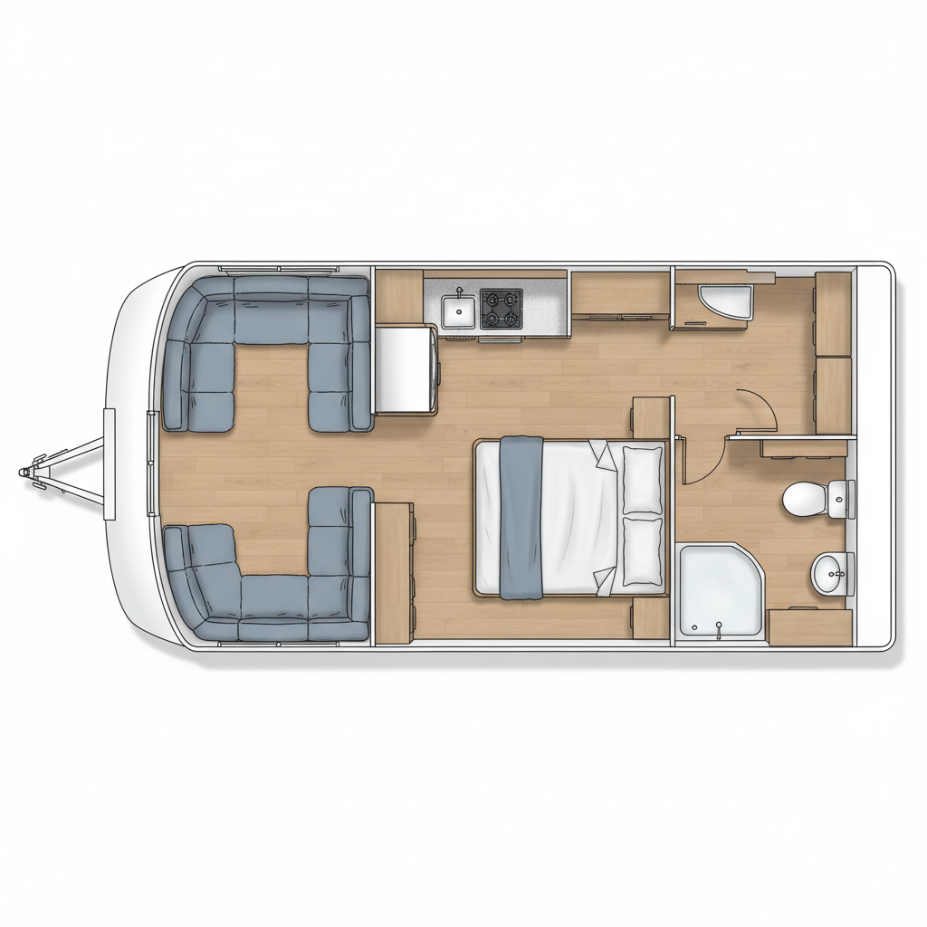 8ft Wide Island floorplan