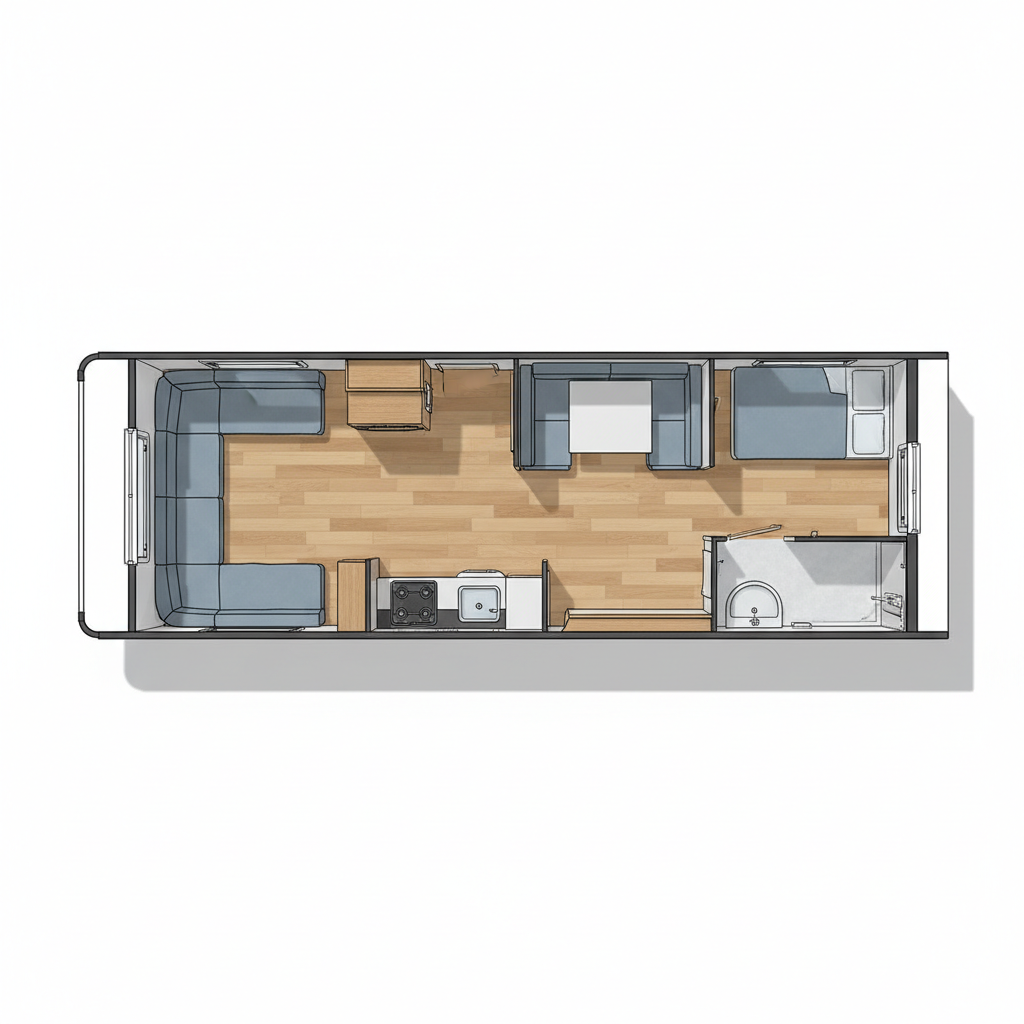 Fixed Bunks (Side Dinette & Rear Washroom) floorplan