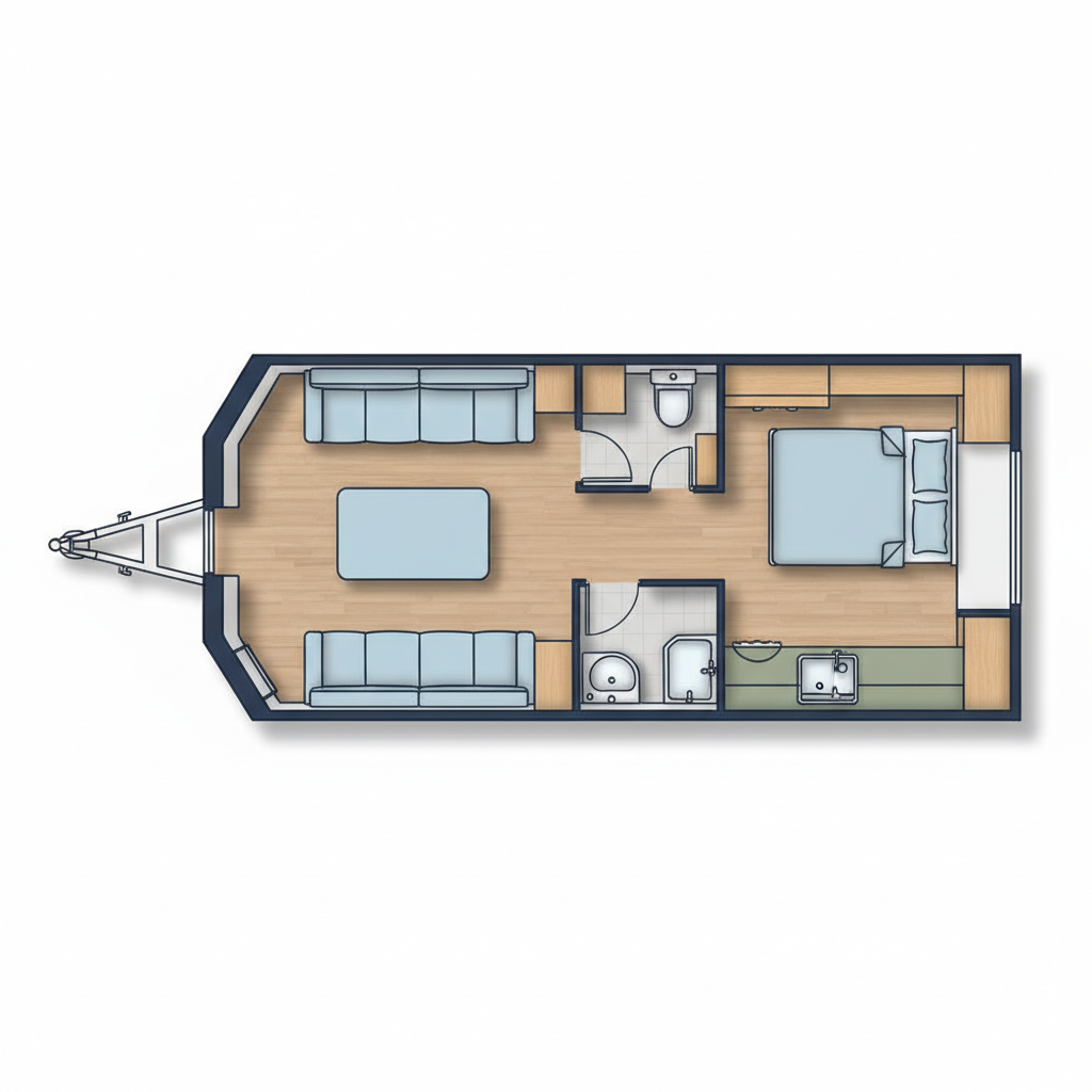 Twin Singles (End Kitchen) representative family floorplan