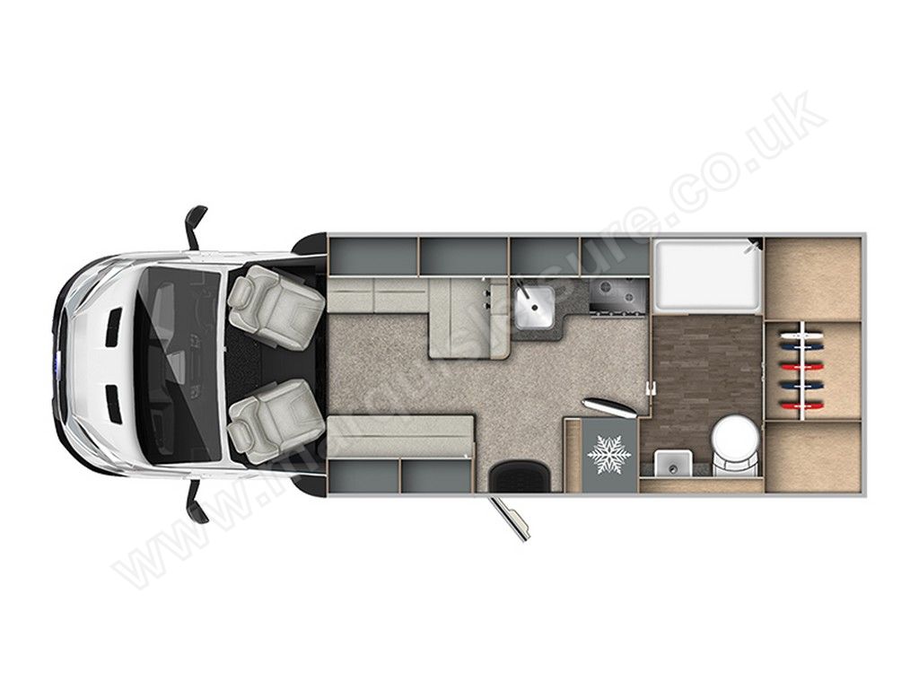 End Washroom layout configuration
