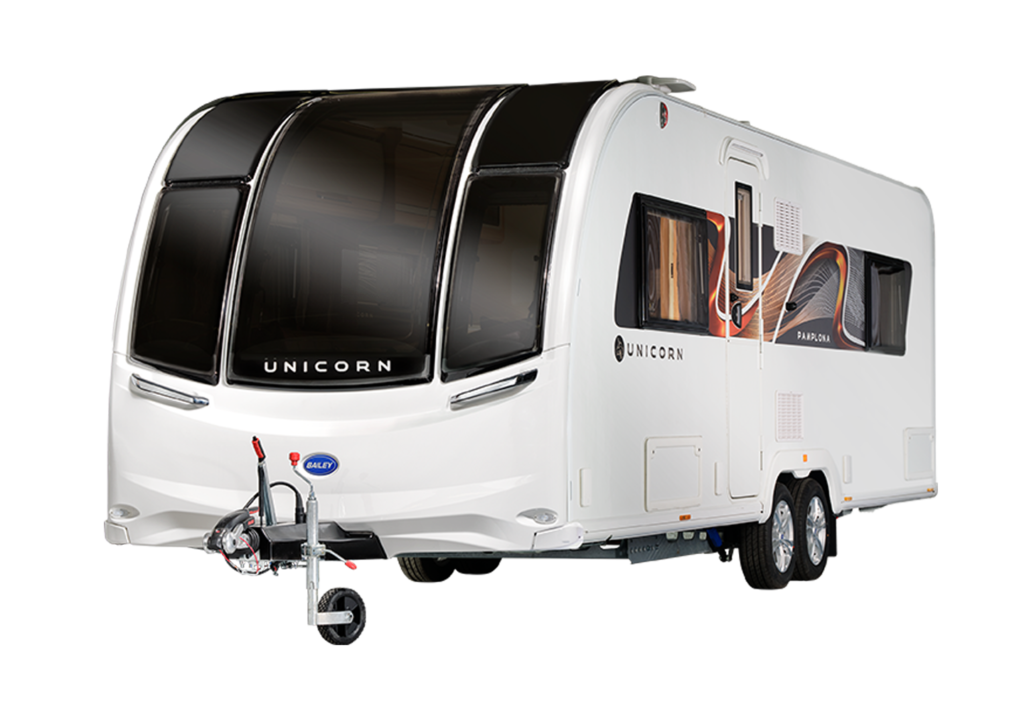 2024 Bailey Unicorn V Pamplona New 4 Berth Twin Axle Caravan - Exterior - Front