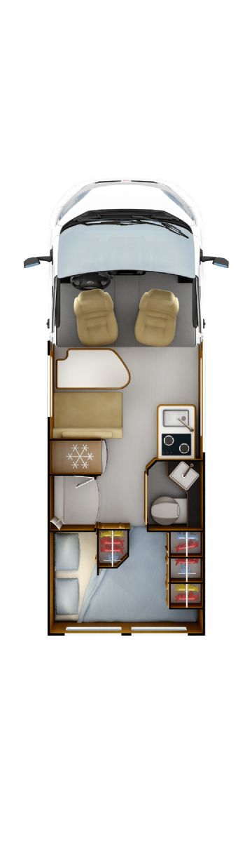 Compact van floorplan