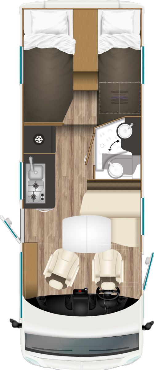 Twin Fixed Singles floorplan