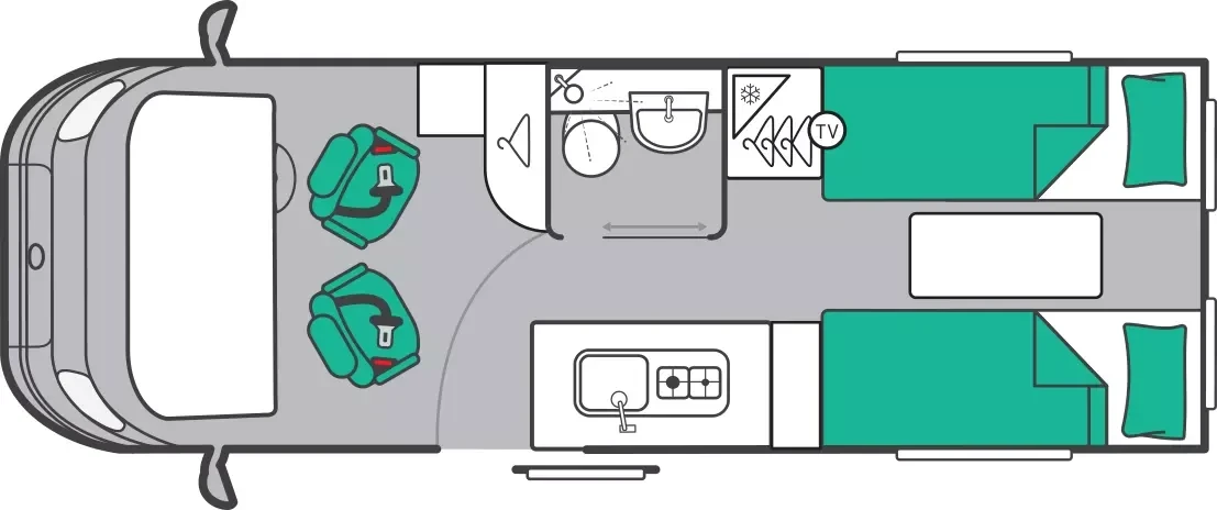 Twin Singles Rear floorplan