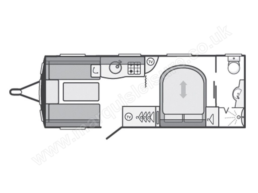 Transverse Island Bed floorplan