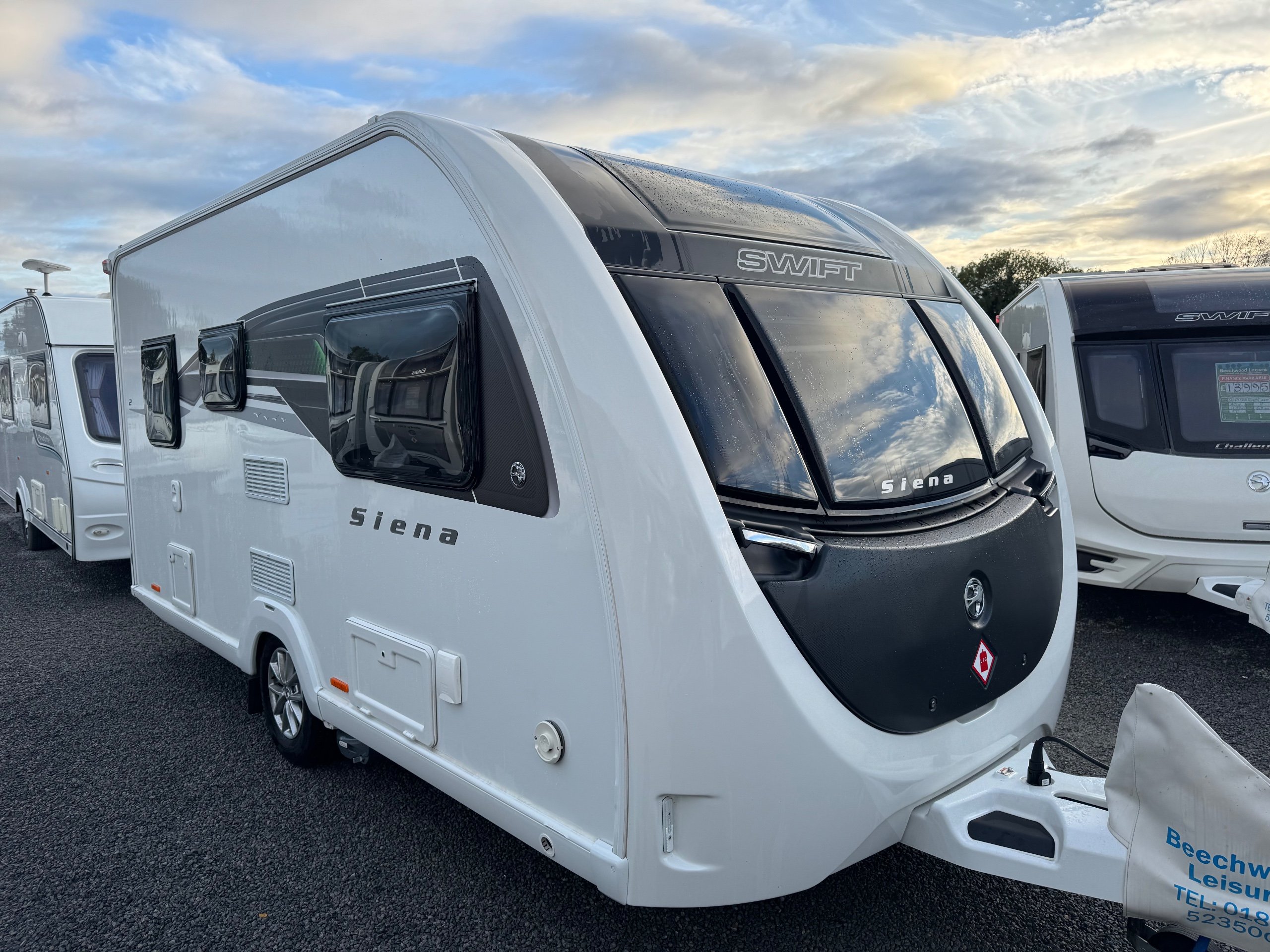 2024 Swift Siena 2-Berth Caravan with Rear Washroom and Motor Mover - Exterior - Front