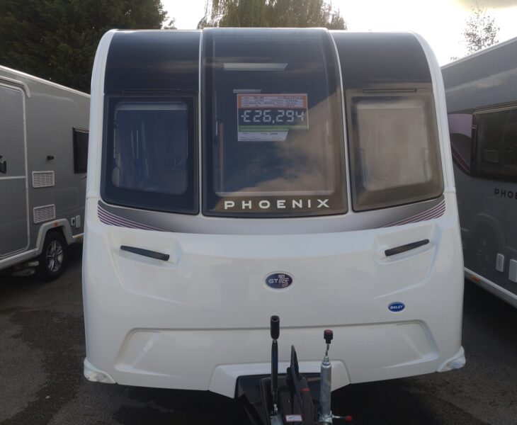 2025 Bailey Phoenix GT75 642 - 4-Berth Lightweight Caravan with Alu-Tech Bodyshell - Exterior - Front