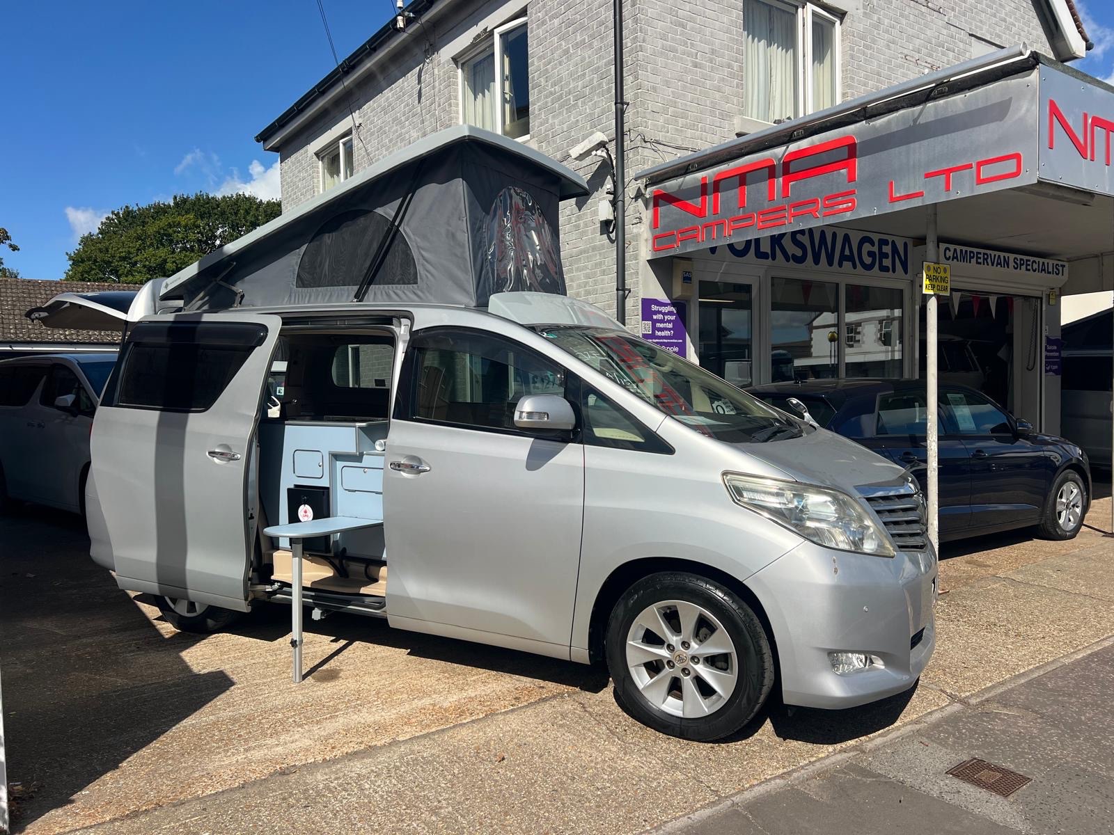 2009 Toyota Alphard 240G CAMPER POP TOP ROOF, 2.4 PETROL AUTOMATIC, AIR CONDITIONING, ULEZ, BIMTA JERVIC CERTIFICATED