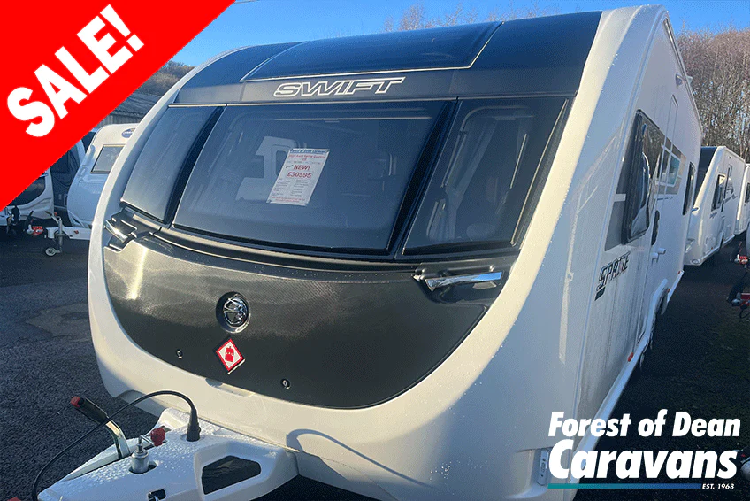 New Sprite Quattro EB Grande 2024 4-Berth Twin-Axle Island-Bed Caravan - Exterior - Front