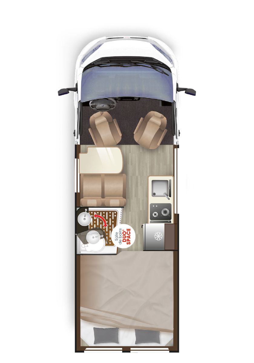 Transverse Rear Bed representative layout