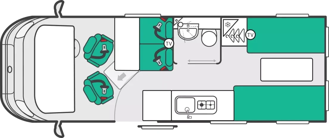 Twin Singles Rear floorplan