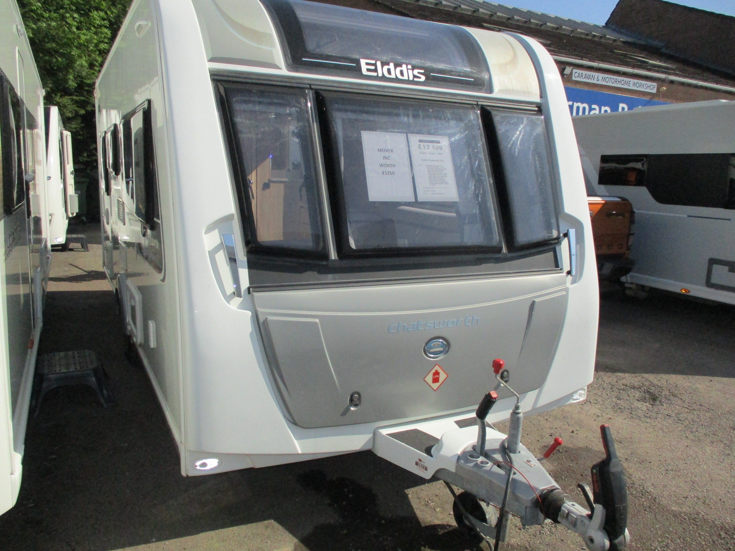2017 Elddis Chatsworth 482 2-Berth Caravan with Motor Mover - Exterior - Front