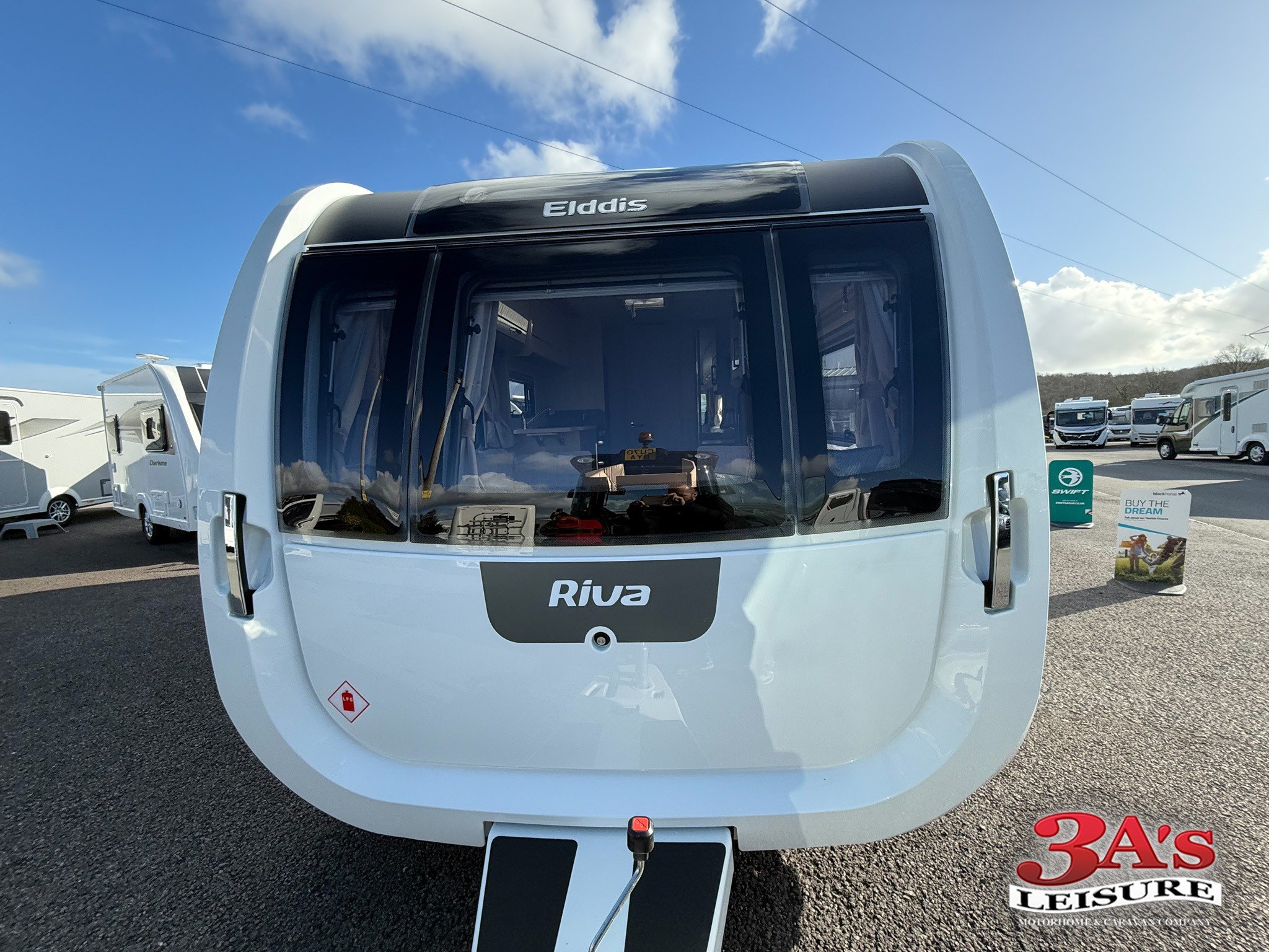 2025 Elddis Riva 520 New 2-Berth Caravan with Rear Island Bed - Exterior - Front