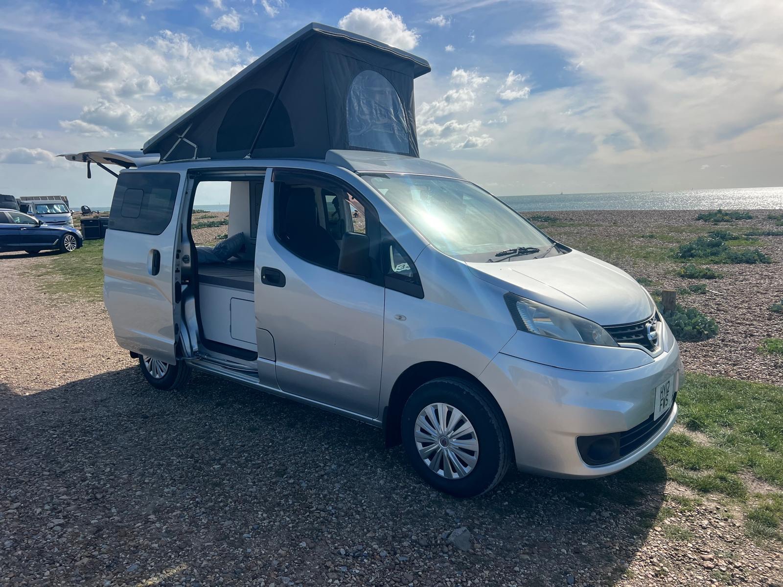 2012 Nissan NV200 1.6 Petrol Automatic Camper Elevating Roof, L shape Pull Out Bed on Runners with Porta Loo