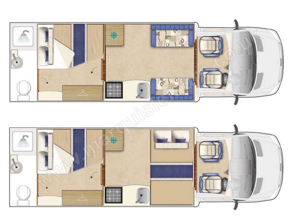 French Bed (Corner Bed) floorplan
