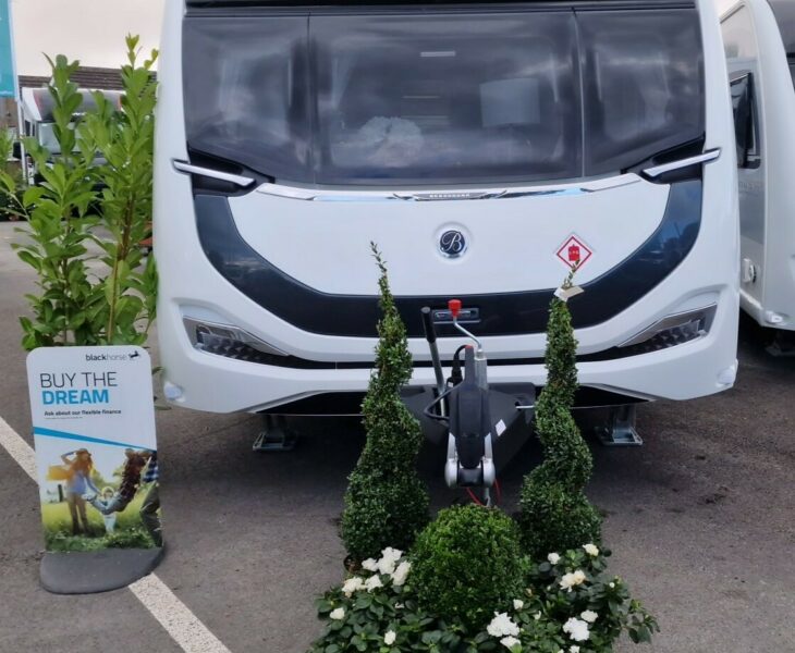 2025 Bessacarr By Design 845 – 8ft Wide 2-Berth with Self-Levelling and Air Conditioning