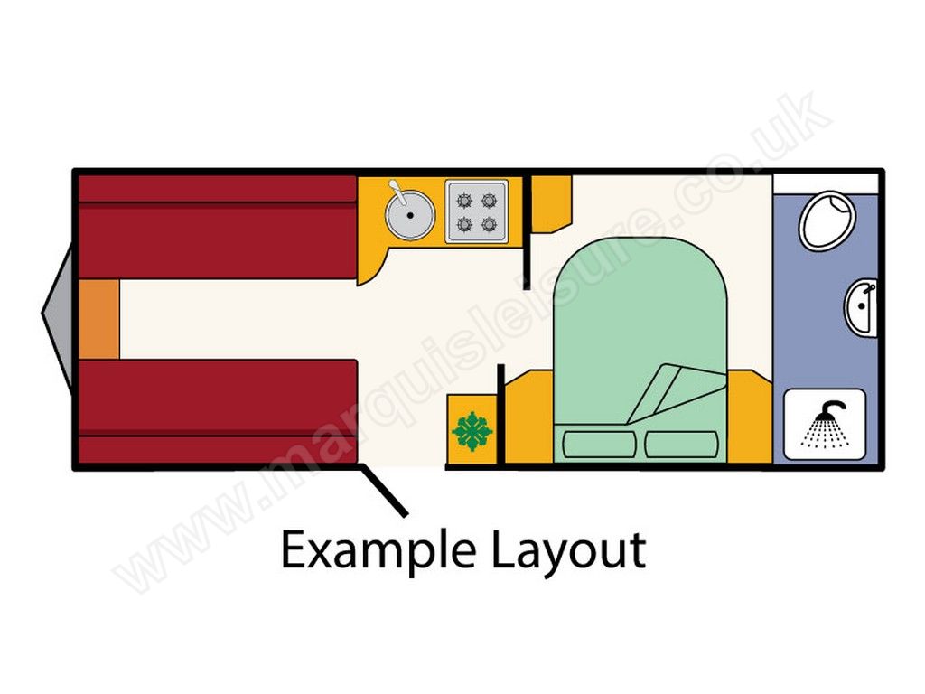 Transverse Island Bed floorplan