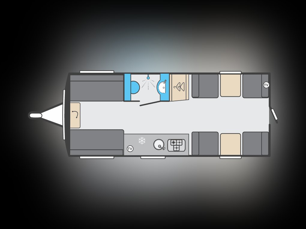 Fixed Bunks (Side Dinette & Rear Washroom) floorplan
