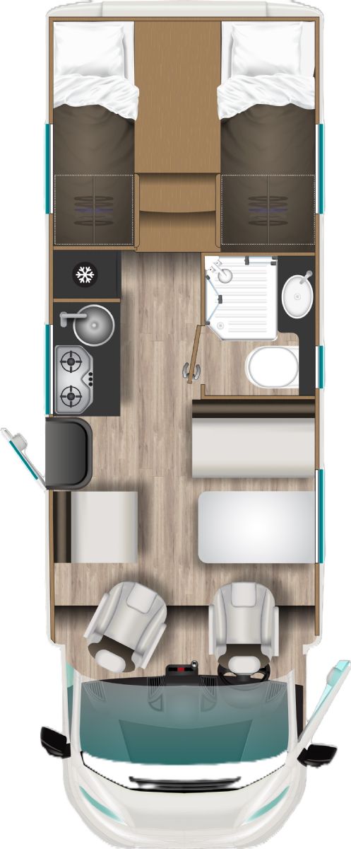 Twin Fixed Singles floorplan