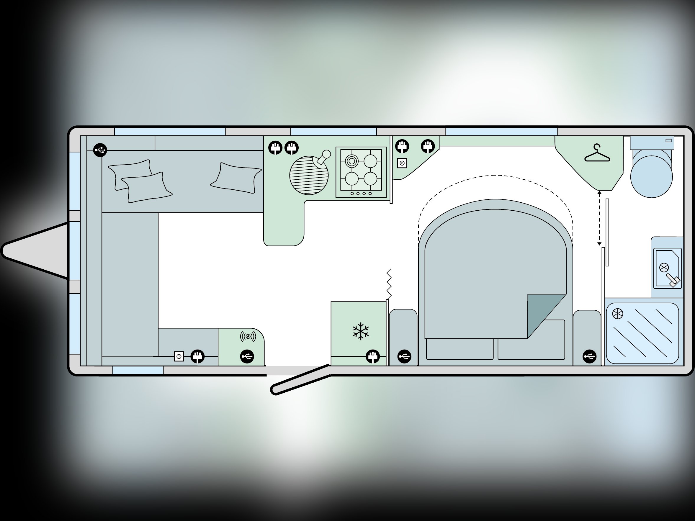 Fixed Bunks (Side) floorplan