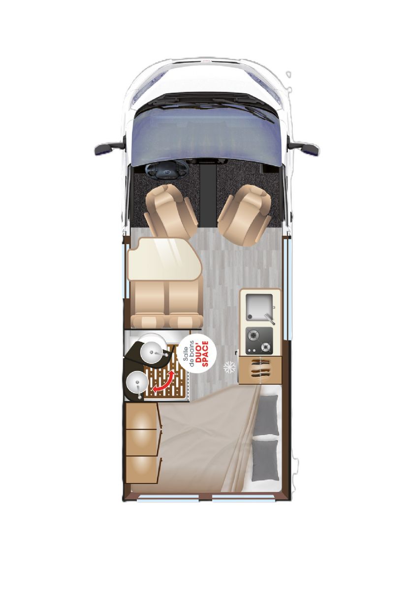 Side Dinette with End Washroom floorplan