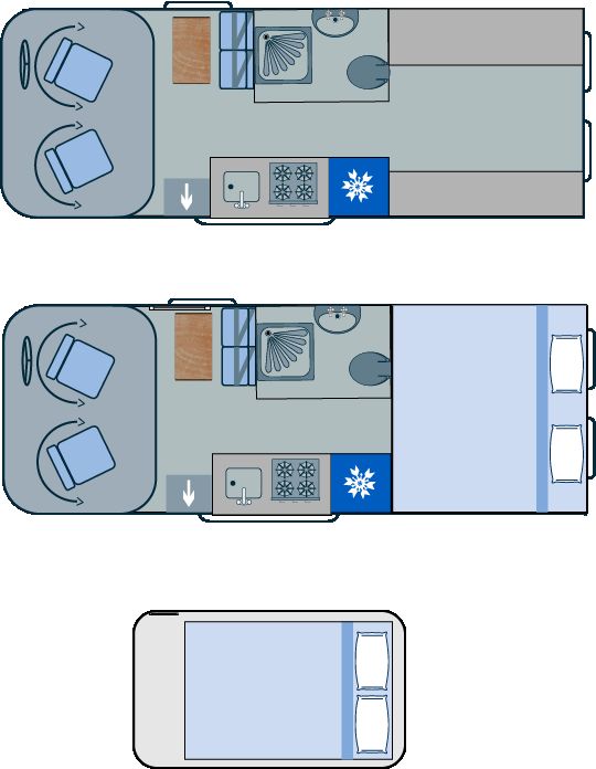 Transverse Rear Bed floorplan