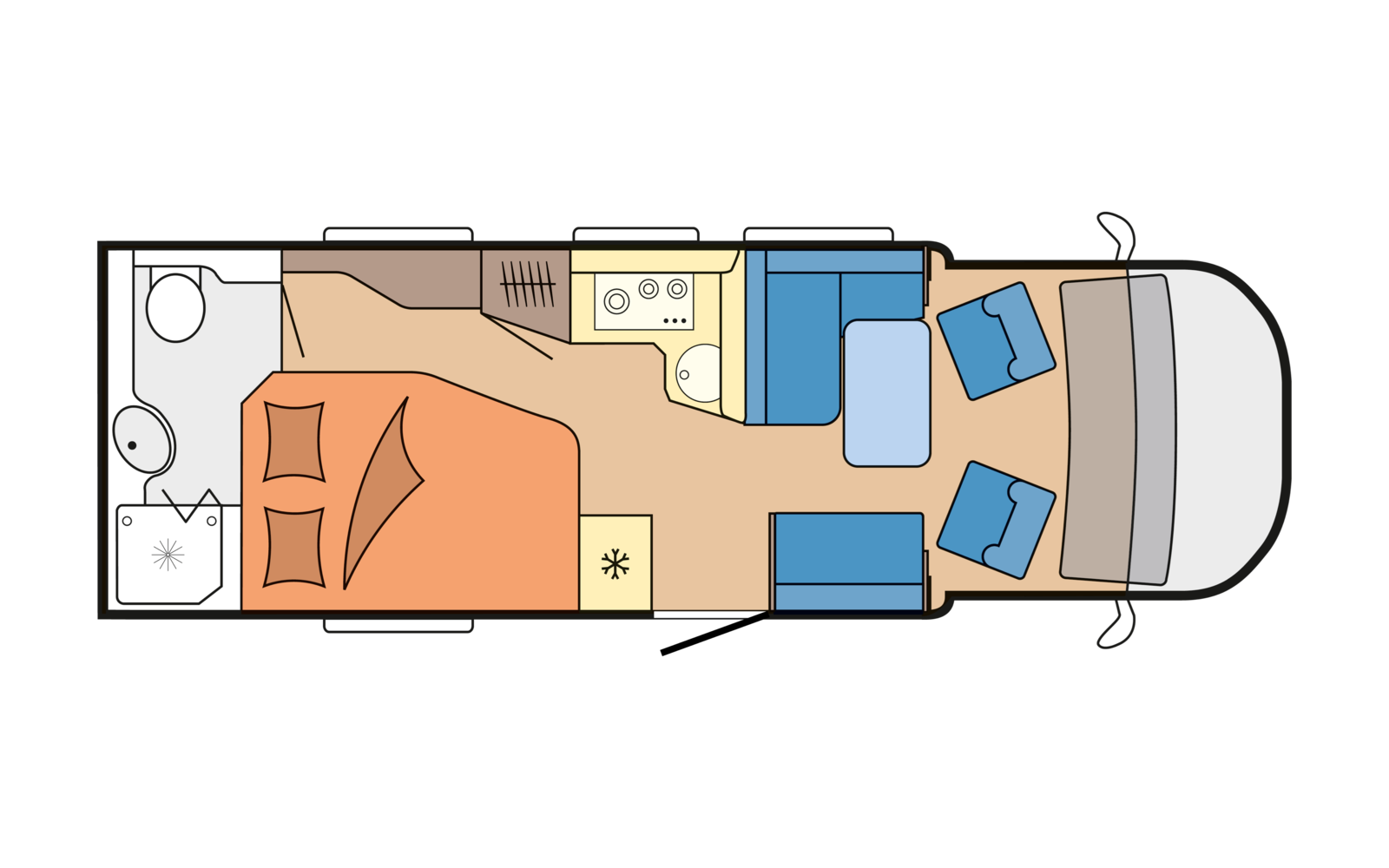 Hobby MAXIA T 740 WF daytime floor plan