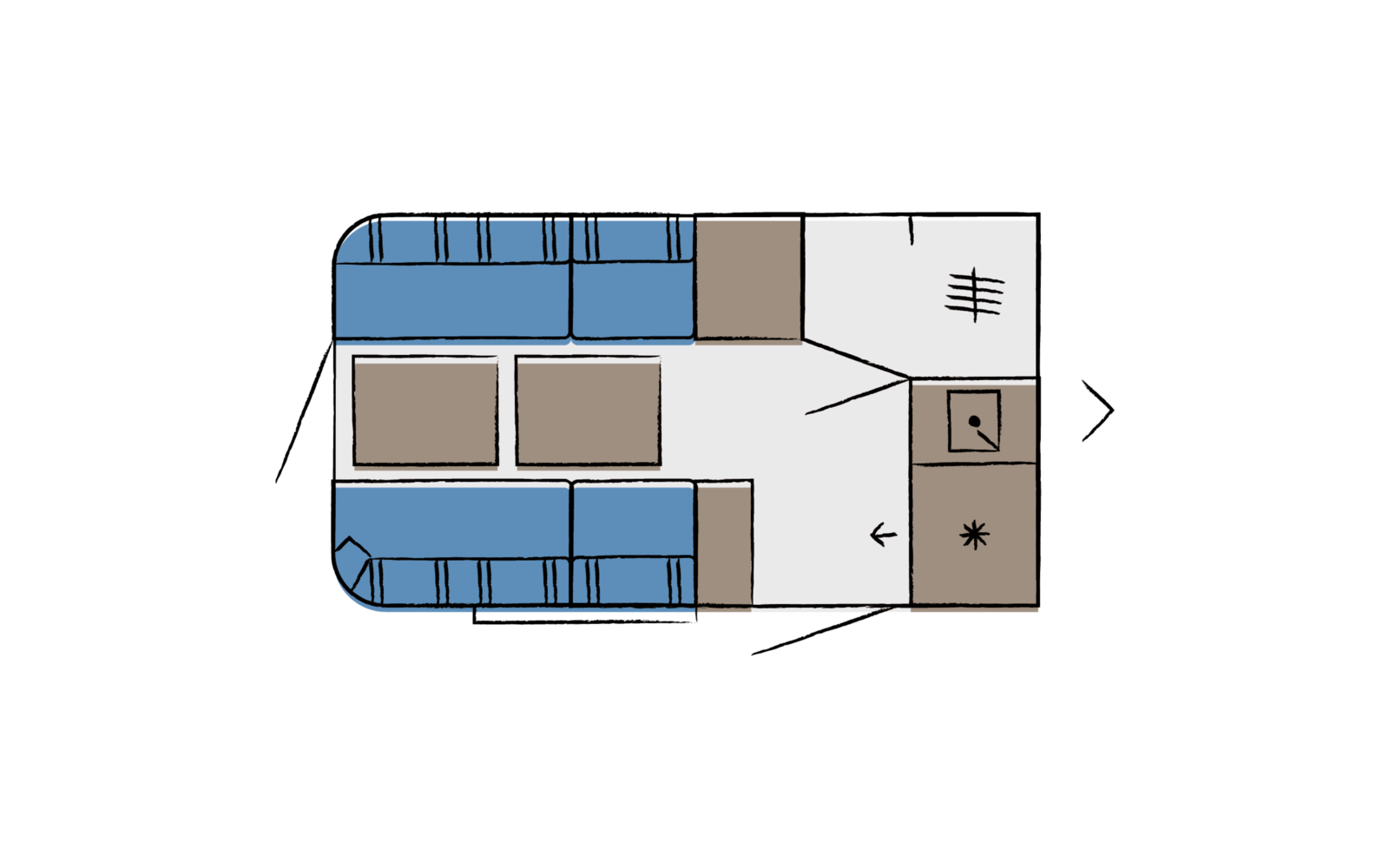 Hobby BEACHY 360 daytime floor plan