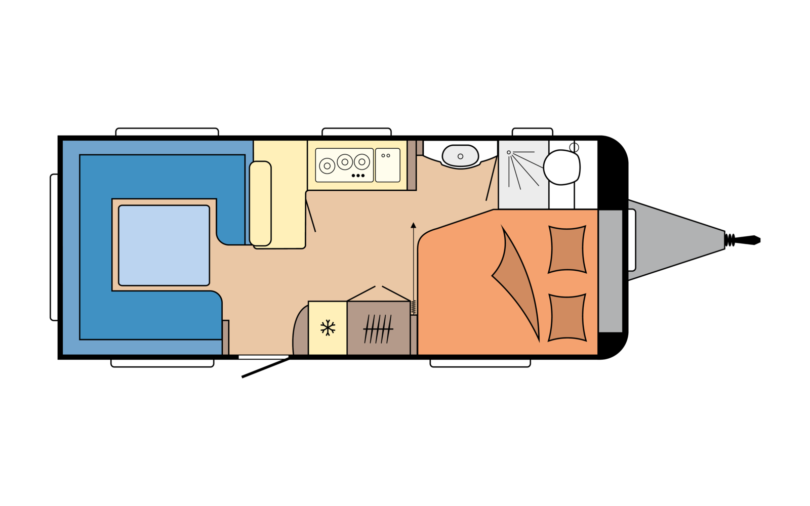 Hobby EXCELLENT 560 CFE daytime floor plan