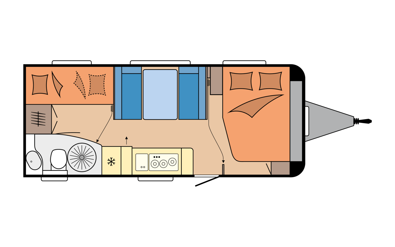 Hobby EXCELLENT EDITION 545 KMF daytime floor plan