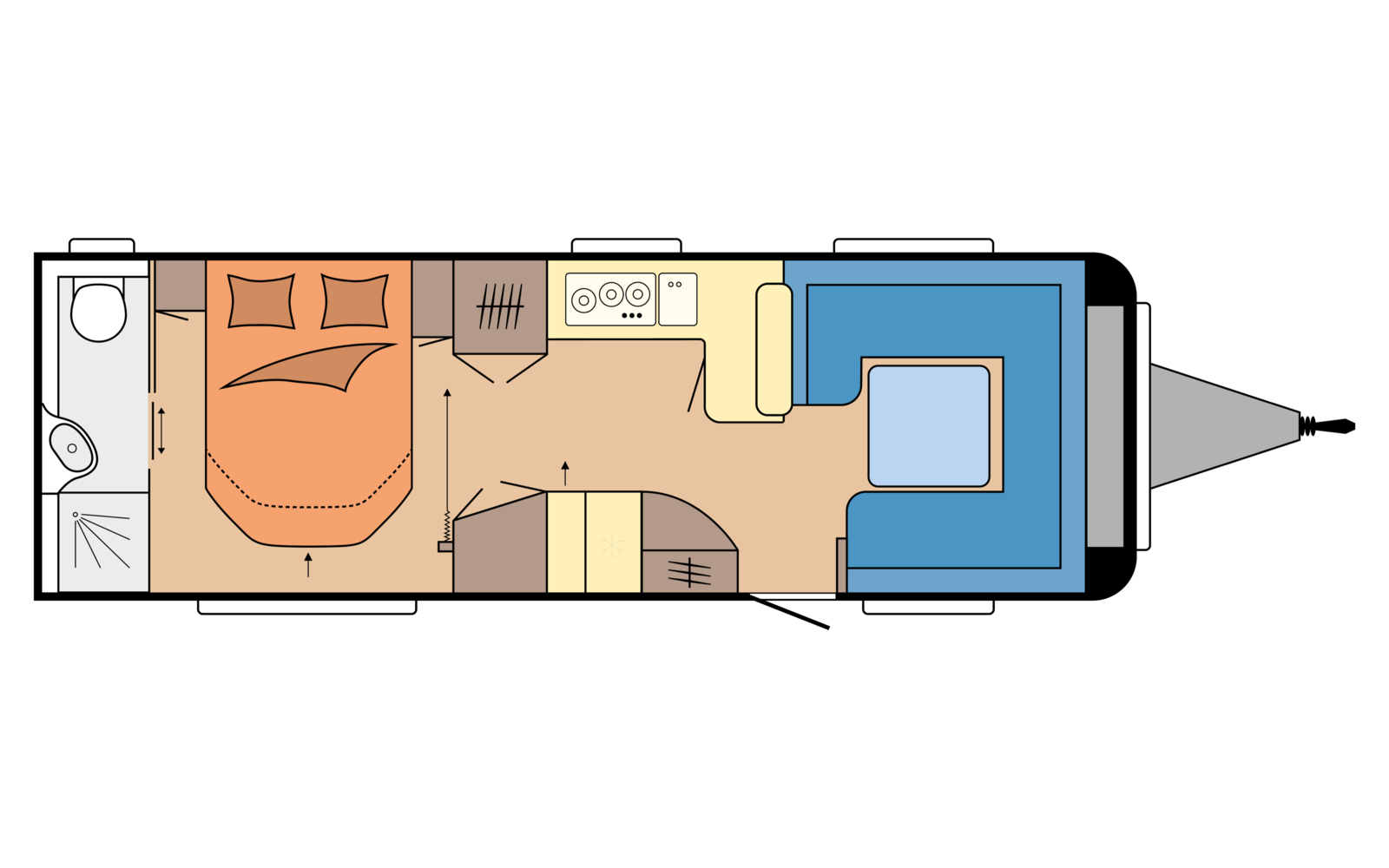 Hobby PRESTIGE 720 WQC daytime floor plan