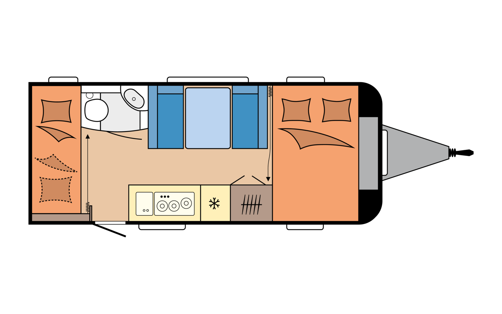 Hobby EXCELLENT EDITION 490 KMF daytime floor plan