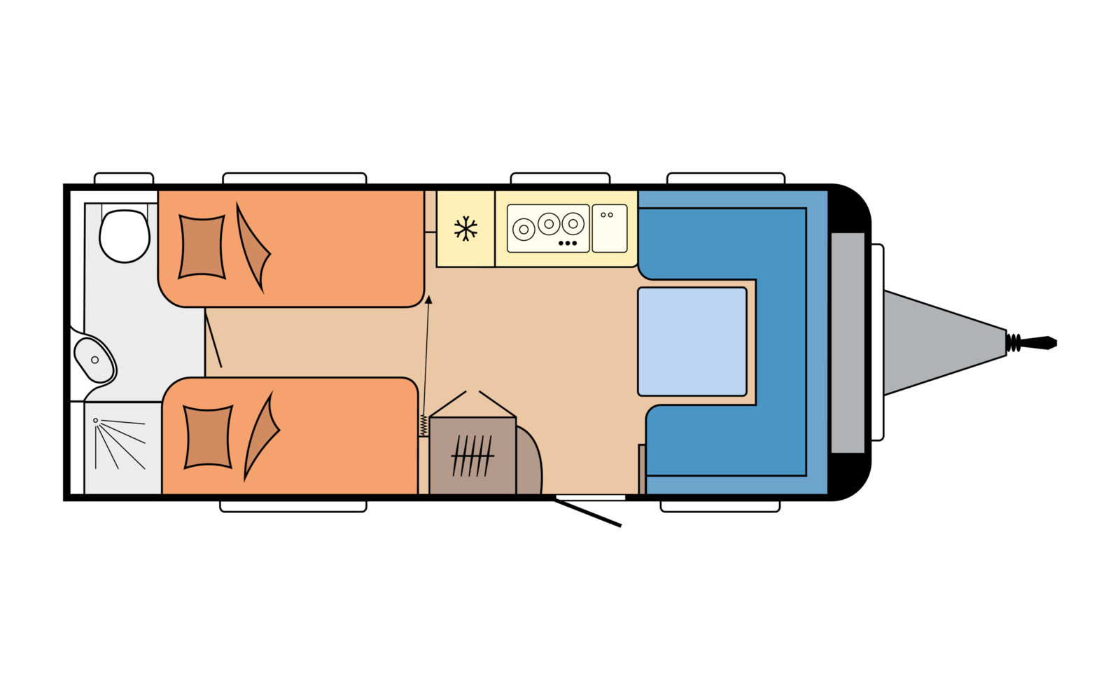 Hobby PRESTIGE 560 WLU daytime floor plan