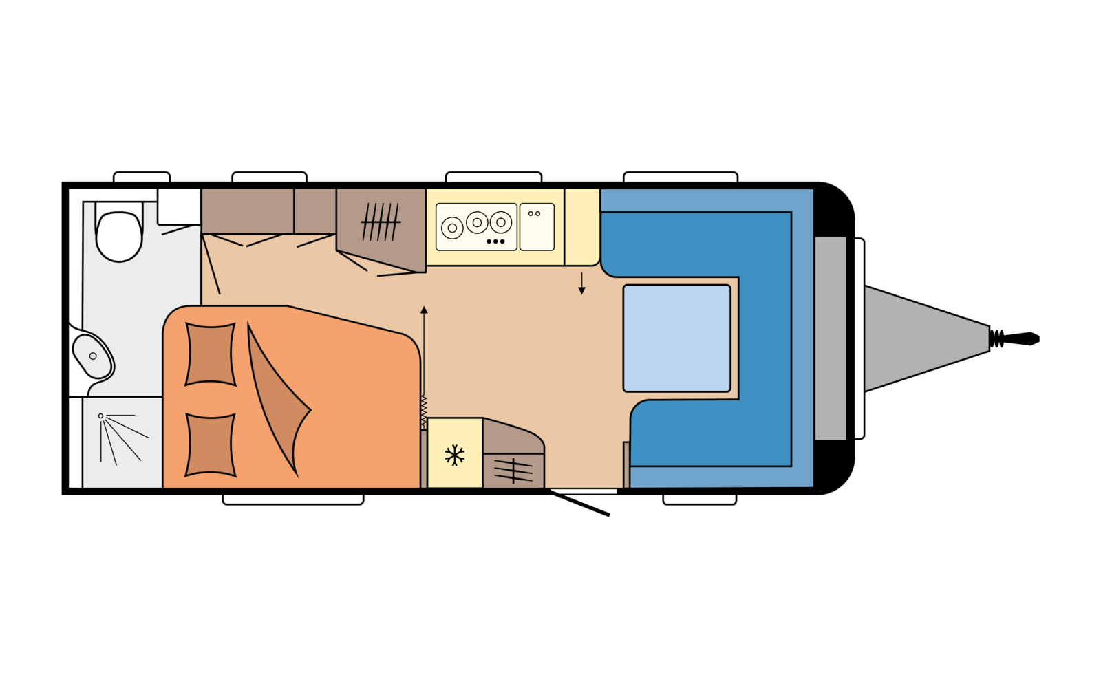 Hobby PRESTIGE 560 WFU daytime floor plan