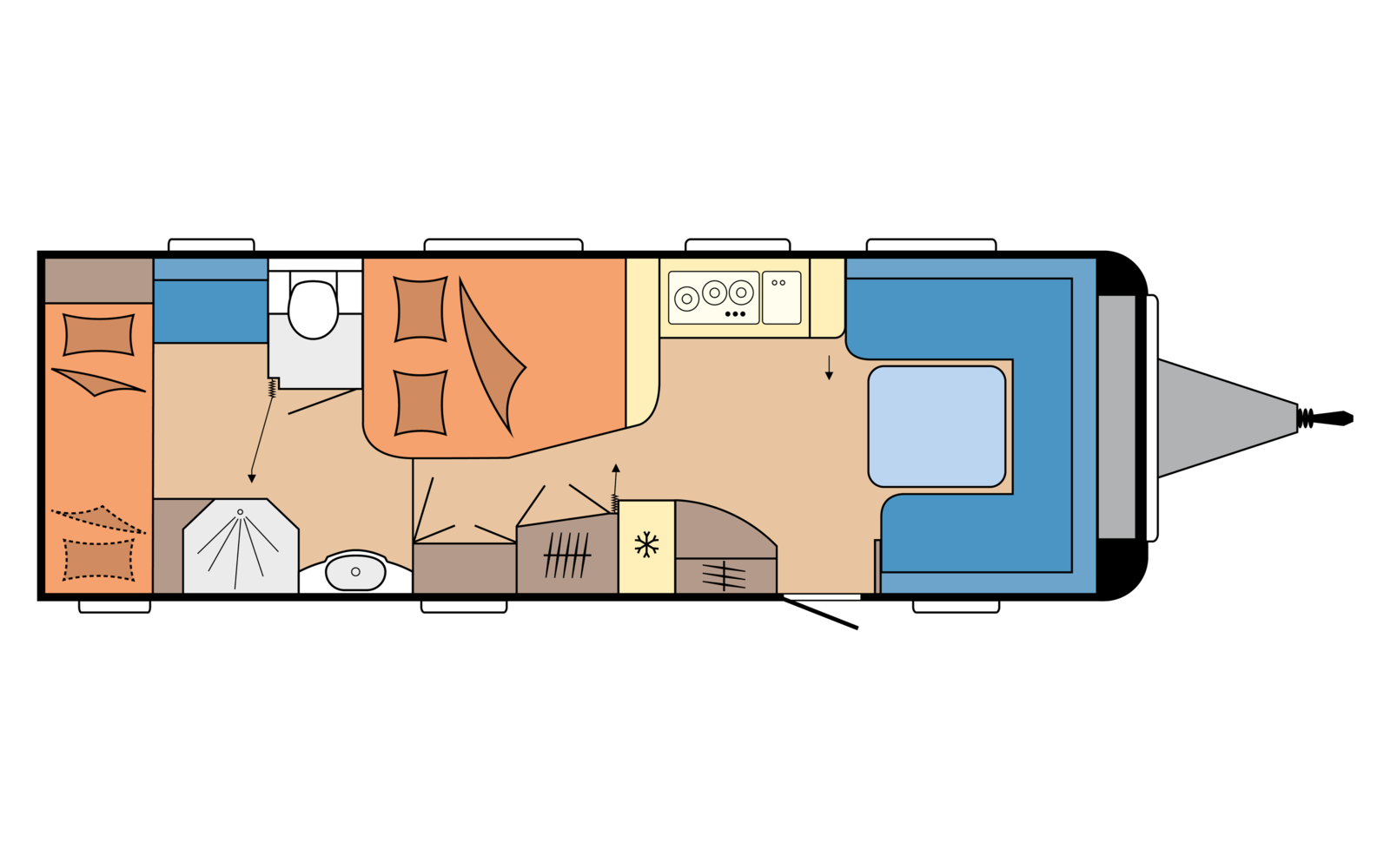 Hobby PRESTIGE 720 KWFU daytime floor plan