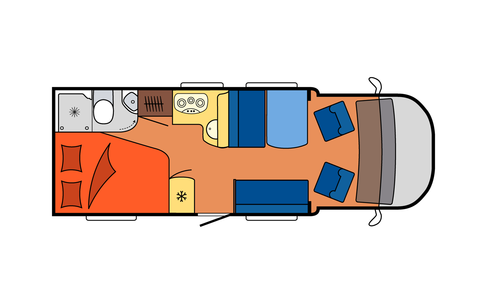 Hobby Optima De Luxe T65 FL daytime floor plan