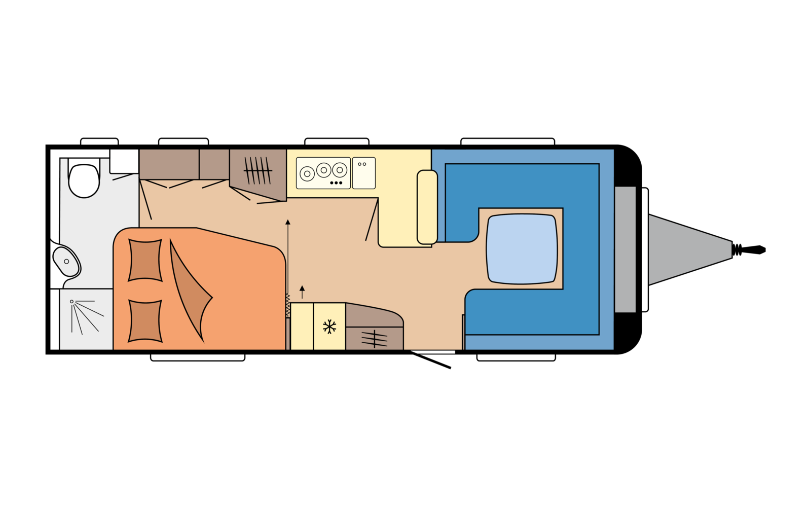 Hobby PRESTIGE 660 WFC daytime floor plan