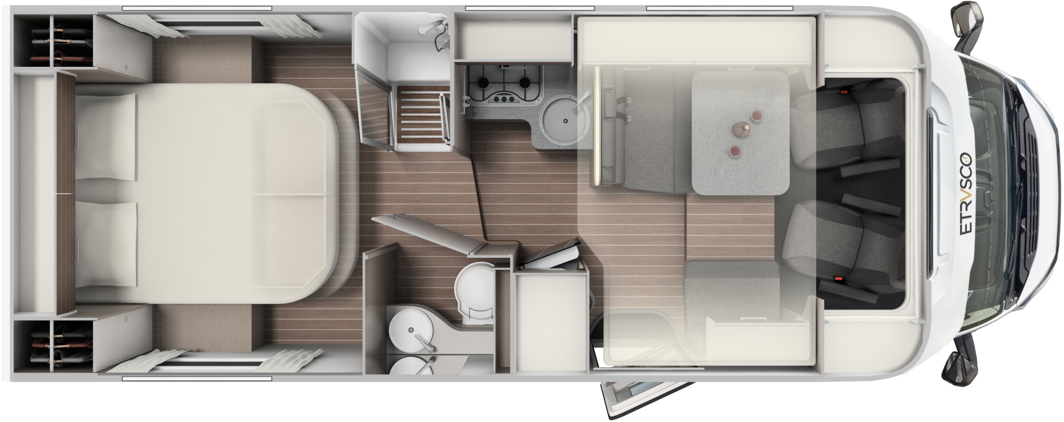 2024 Etrusco T 7400 New 4-Berth Motorhome with Rear Island Bed