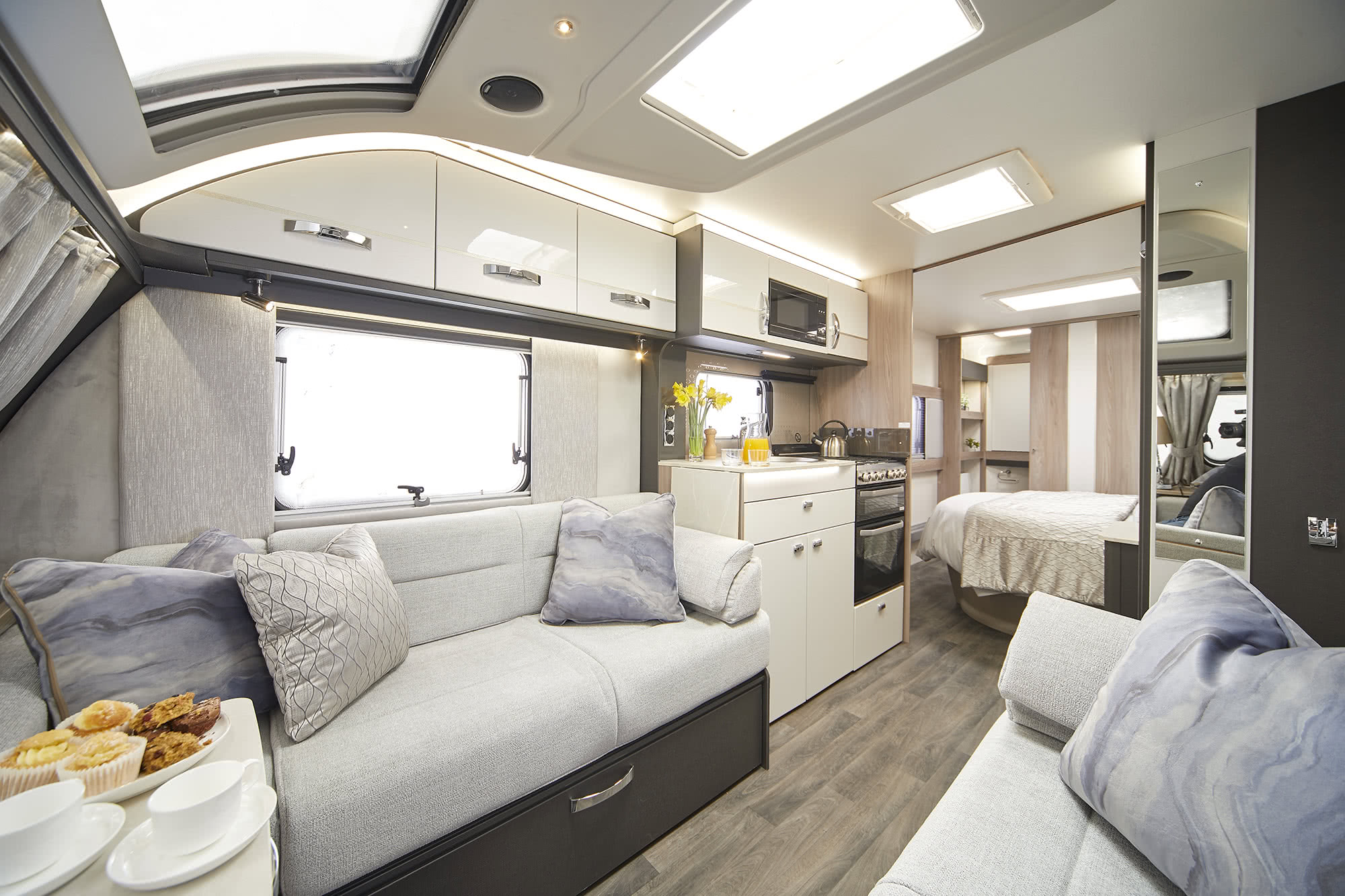 2025 Bessacarr By Design 845 – 8ft Wide 2-Berth with Self-Levelling and Air Conditioning