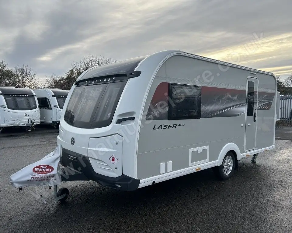 Coachman Laser 480 Xtra (2026) 2-Berth Caravan with End-Washroom - Exterior - Front